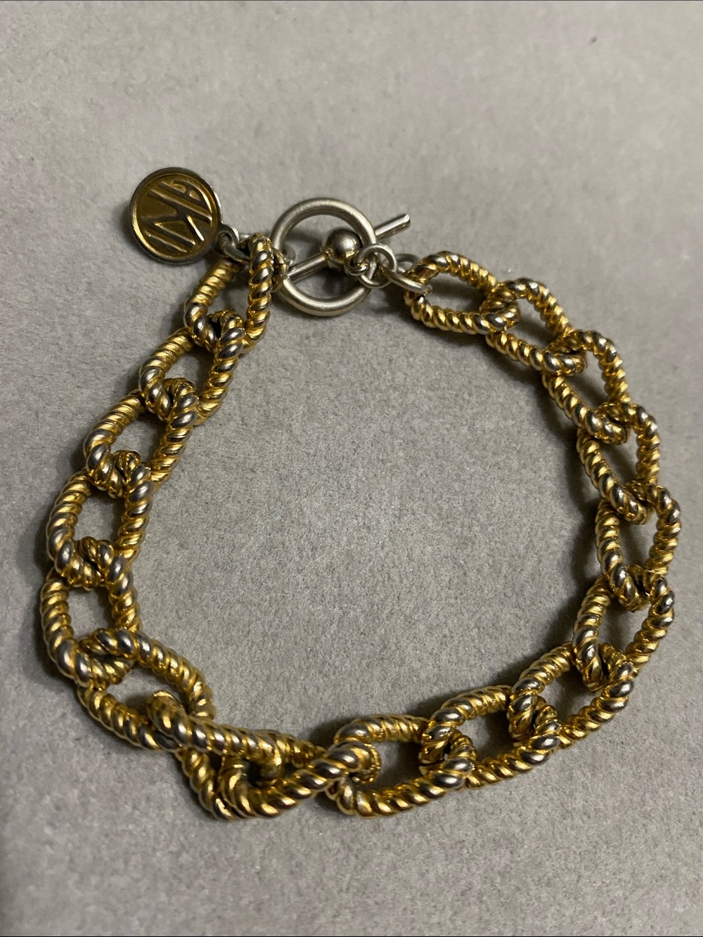 Anne Klein Two-Tone Rope Link Bracelet in Gold and Silver